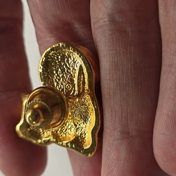 Avon Gold Cat Brooch with Pearl Accent - Picture 3 of 4